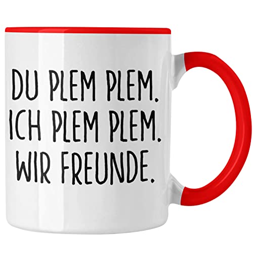 Trendation - Beste Freunde Tasse Geschenk Beste Freundin Freund Kaffeetasse Geschenkidee Allerbeste BFF Freundin Spruch Geburtstag Freundinnen (Rot) von Trendation