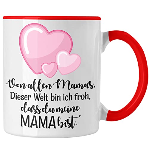 Trendation - Beste Mutter Mama Tasse Geschenk von Tochter zum Geburtstag Weihnachten Kaffeetasse Lustig Geschenke Muttertag Muttertagsgeschenk (Rot) von Trendation