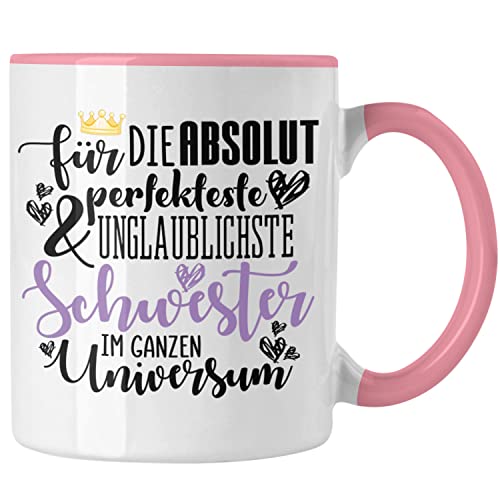 Trendation - Beste Schwester Geschenk Tasse Kaffeetasse Geburtstag Weihnachten Geschenkideen Schwestern Bruder Lustig Best Sister (Rosa) von Trendation