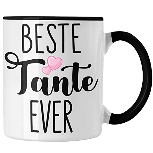 Trendation - Beste Tante Ever Tasse Geschenk Geburtstag Weihnachten Lustig Geschenkideen von Nichte (Schwarz) von Trendation