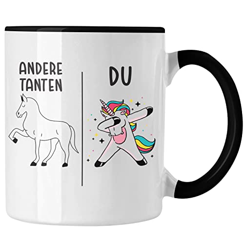 Trendation - Beste Tante Geschenk Tasse mit Spruch Kaffeetasse für Tante Geschenkidee (Schwarz) von Trendation