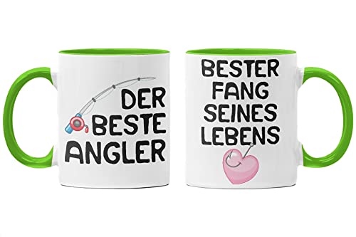 Trendation - Bester Angler Partner Tassen Geschenk Eltern Angeln Geschenkidee Partner Tassen Mama und Papa Set (Grün) von Trendation