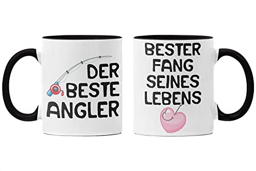 Trendation - Bester Angler Partner Tassen Geschenk Eltern Angeln Geschenkidee Partner Tassen Mama und Papa Set (Schwarz) von Trendation