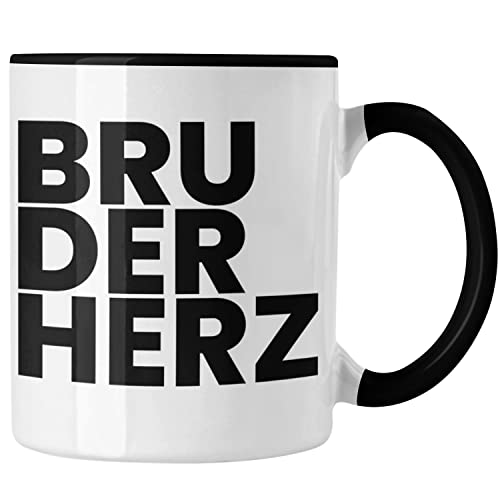 Trendation - Bester Bruder Tasse Geschenk Geburtstag Weihnachten Lustig Bruderherz Geschenkideen Erwachsen (Schwarz) von Trendation