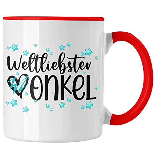 Trendation - Bester Onkel Tasse Geschenk Tassen Geburtstag Geschenkideen Weihnachten (Rot) von Trendation