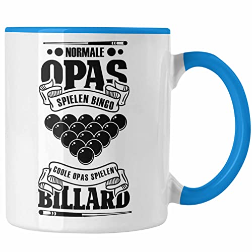 Trendation - Billard Pool Tasse Geschenk Coole Opas Spielen Billard Kaffeetasse (Blau) von Trendation
