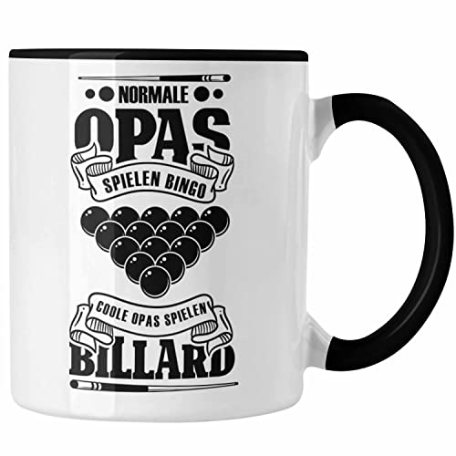 Trendation - Billard Pool Tasse Geschenk Coole Opas Spielen Billard Kaffeetasse (Schwarz) von Trendation