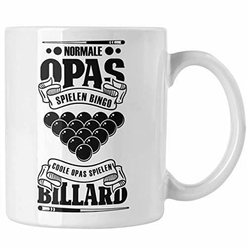 Trendation - Billard Pool Tasse Geschenk Coole Opas Spielen Billard Kaffeetasse (Weiß) von Trendation