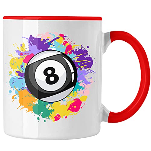 Trendation - Billard Tasse Geschenk Billardspieler Geschenkidee Kaffeetasse Pool (Rot) von Trendation