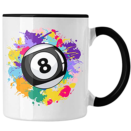Trendation - Billard Tasse Geschenk Billardspieler Geschenkidee Kaffeetasse Pool (Schwarz) von Trendation