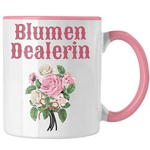 Trendation - Blumen Dealerin Floristin Floristik Geschenk Abschluss Ausbildung Blumen Verkäuferin Geschenkidee Lustig (Rosa) von Trendation