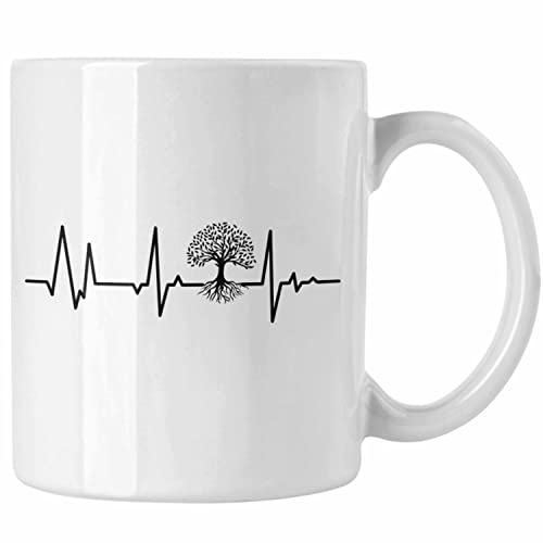 Trendation - Bonsai Tasse Geschenk Herzschlag Bonsai-Baum Tasse (Weiß) von Trendation