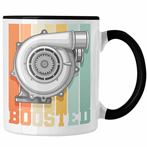 Trendation - Boost Turbo Tasse Geschenk Tuner Boosted Turbolader Race Auto-Liebhaber Geschenkidee Männer (Schwarz) von Trendation