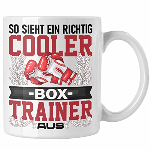 Trendation - Box Trainer Tasse Geschenk Boxtrainer Geschenkidee Trainer Coach (Weiß) von Trendation