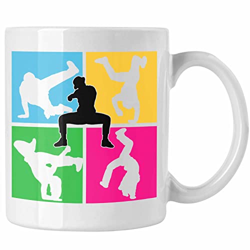 Trendation - Break-Dance Tasse Geschenk Jungs Breakdancer Geschenkidee Geburtstag Weihnachten Bunt (Weiß) von Trendation