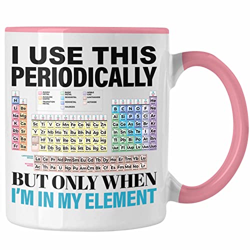 Trendation - Chemiker Tasse Geschenk I Use This Periodically Kaffeetasse Chemie Student Lehrer (Rosa) von Trendation