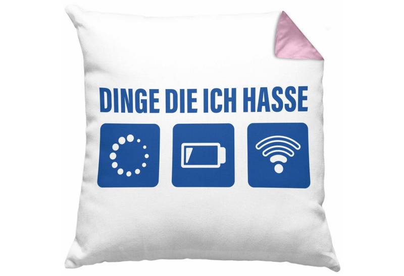 Trendation Dekokissen Dinge Die Ich Hasse Kissen mit Füllung 40x40 Lustige Nerd Wlan Akku L von Trendation