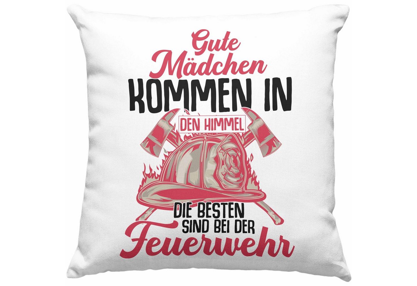 Trendation Dekokissen Trendation - Feuerwehr Frau Kissen Geschenk Frauen Feuerwehrfrauen Spruch Geschenkidee Dekokissen mit Füllung 40x40 von Trendation