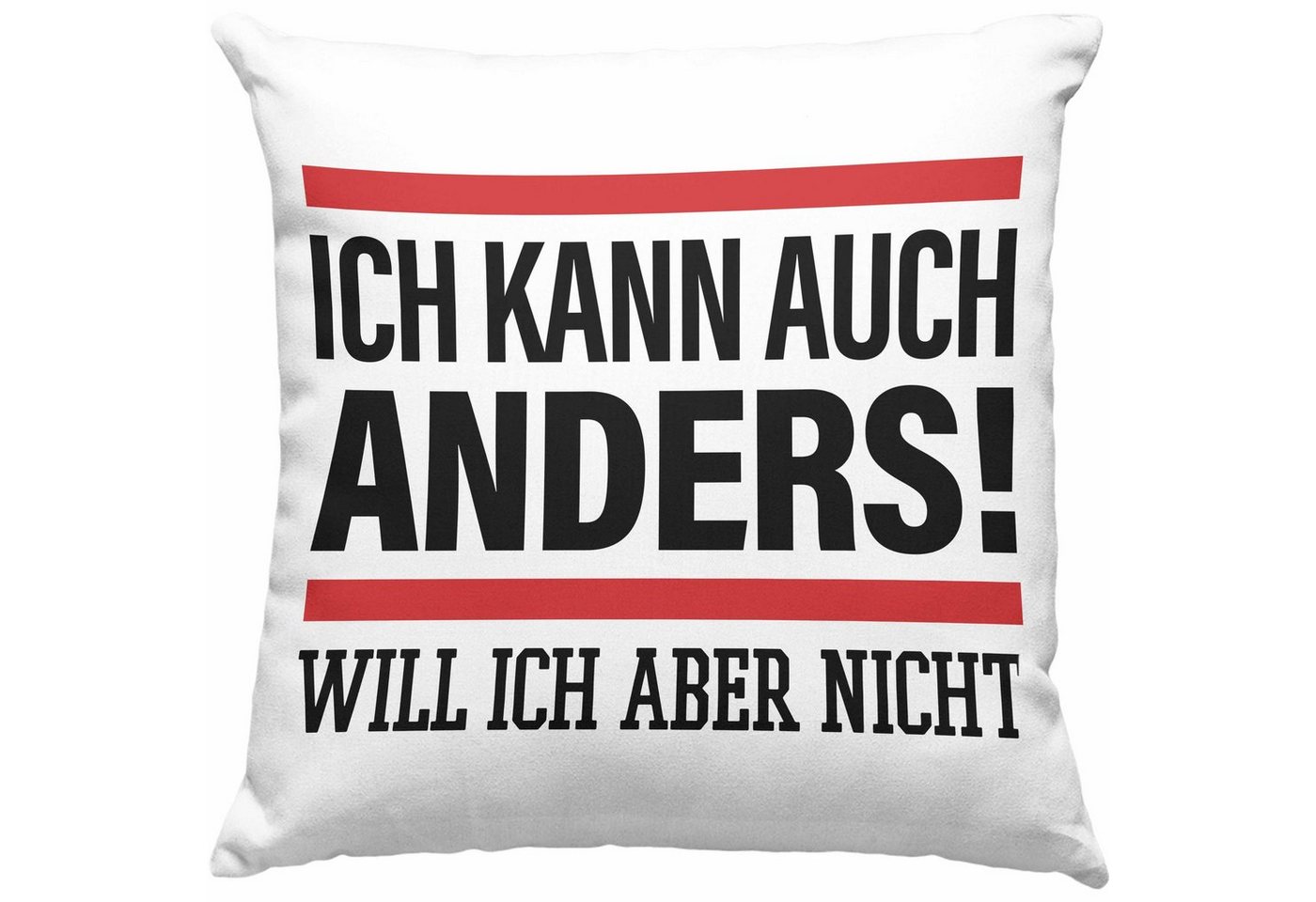 Trendation Dekokissen Trendation - Ich Kann Auch Anders Will Ich Aber Nicht Kissen Lustiger Spruch Becher Dekokissen mit Füllung 40x40 von Trendation