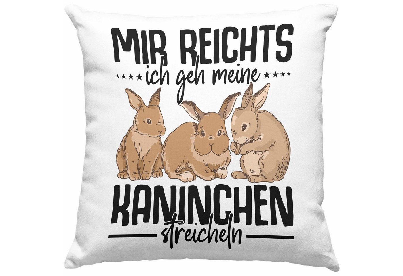 Trendation Dekokissen Trendation - Kaninchen Kissen Hasen Süßer Hase Haustier Ostern Geschenk Haustier Dekokissen mit Füllung 40x40 von Trendation