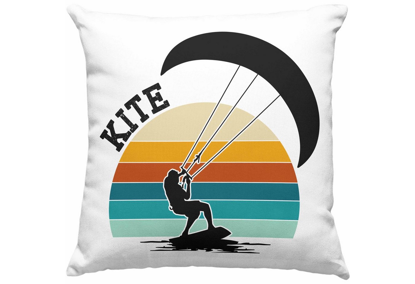 Trendation Dekokissen Trendation - Kite Surf Kissen Geschenk Kitesurfing Hobby Geschenkidee Geburtstag Weihnachten Dekokissen mit Füllung 40x40 von Trendation