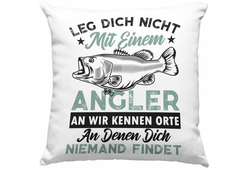 Trendation Dekokissen Trendation - Leg Dich Nicht Mit Einem Angler An Kissen Geschenkidee Fi von Trendation