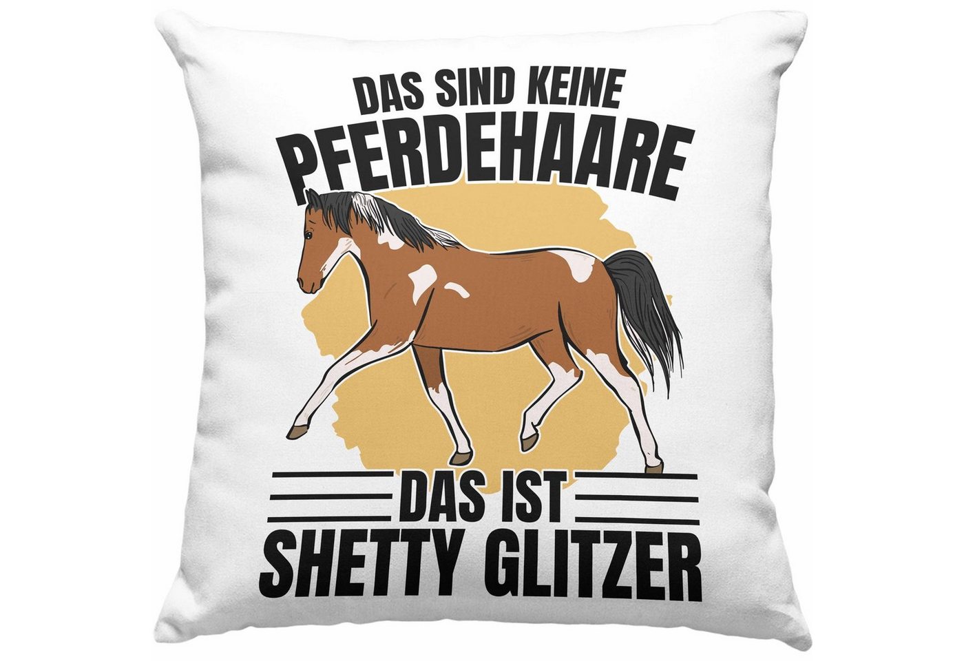 Trendation Dekokissen Trendation - Lustige Reiter Sprüche Geschenk Kissen Reiterin Pferde Mädchen Geschenkidee Pferde Grafik Shetty Glitzer Dekokissen mit Füllung 40x40 von Trendation