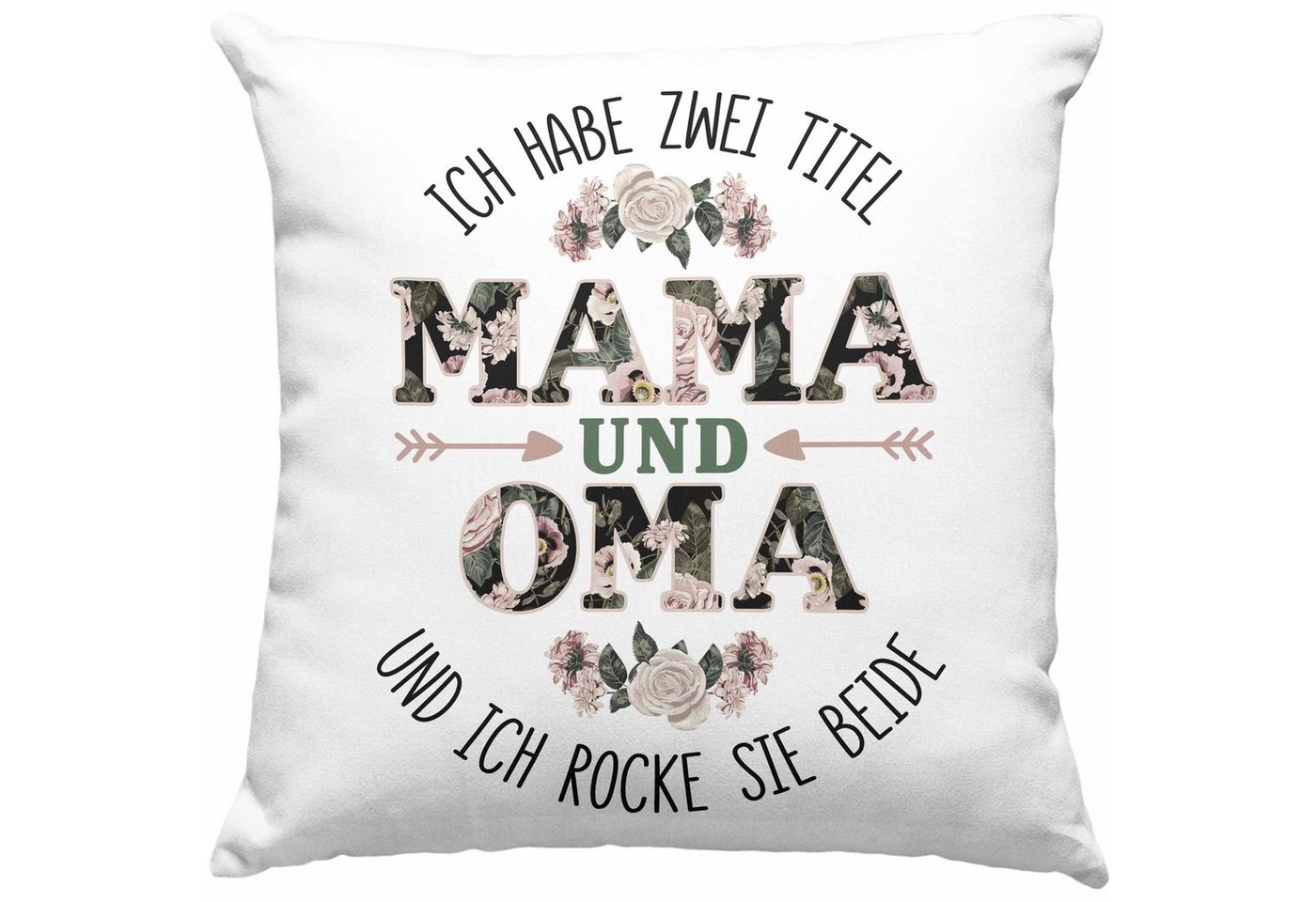 Trendation Dekokissen Trendation - Mama und Oma Kissen mit Füllung Geschenk für Oma Weihnachten Geburtstag Lustiges Dekokissen Beste Oma von Trendation