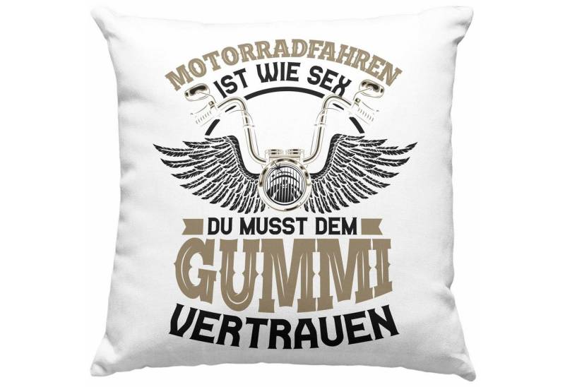 Trendation Dekokissen Trendation - Motorradfahrer Kissen Geschenk Männer Du Musst Dem Gummi von Trendation