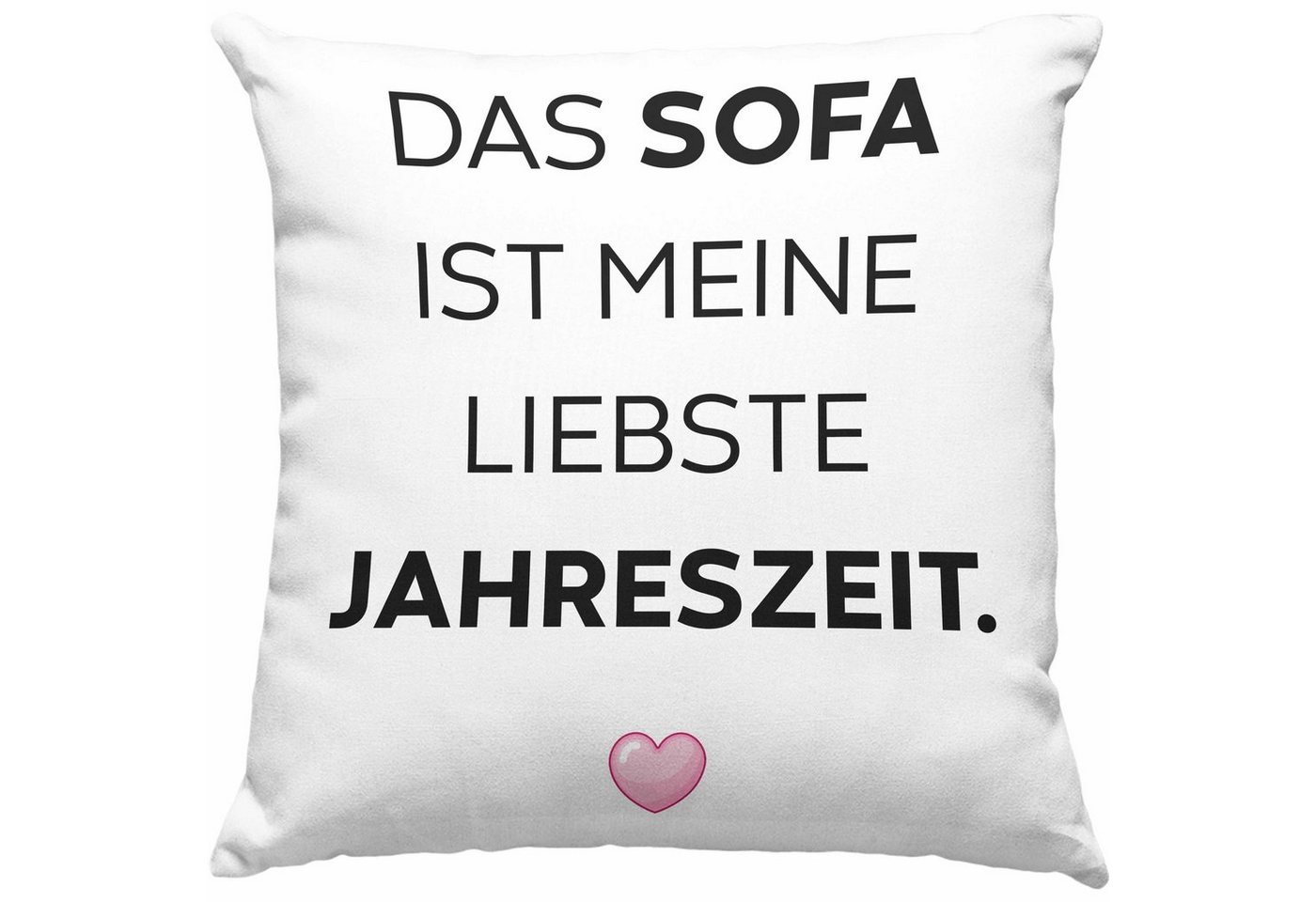 Trendation Dekokissen Trendation - Sofa Lieblingsjahreszeit Geschenk Neues Zuhause Umzug Dekokissen mit Füllung 40x40 Couch Geschenk neue Wohnung Haus Lustiger Spruch von Trendation