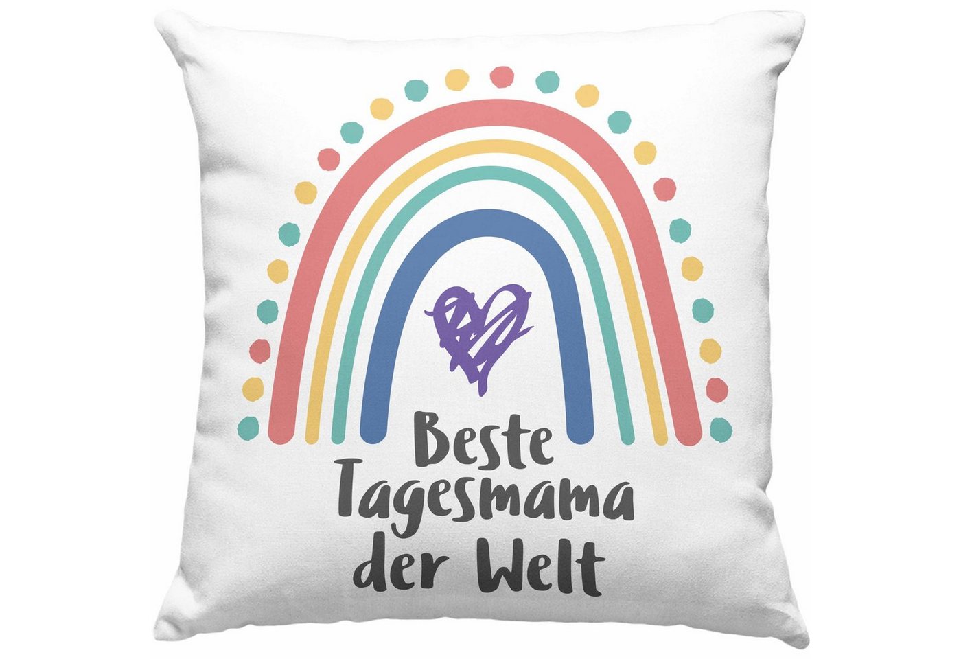 Trendation Dekokissen Trendation - Tagesmama Geschenk Kissen mit Füllung 40x40cm Dekokissen Tagesmutter Geschenkidee Geburtstag Weihnachten von Trendation