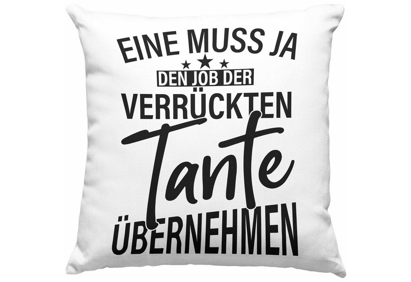 Trendation Dekokissen Trendation - Verrückte Tante Kissen Geschenk Lustig Geschenkidee Geburtstag Weihnachten Beste Tante Geschenkidee Dekokissen mit Füllung 40x40 von Trendation