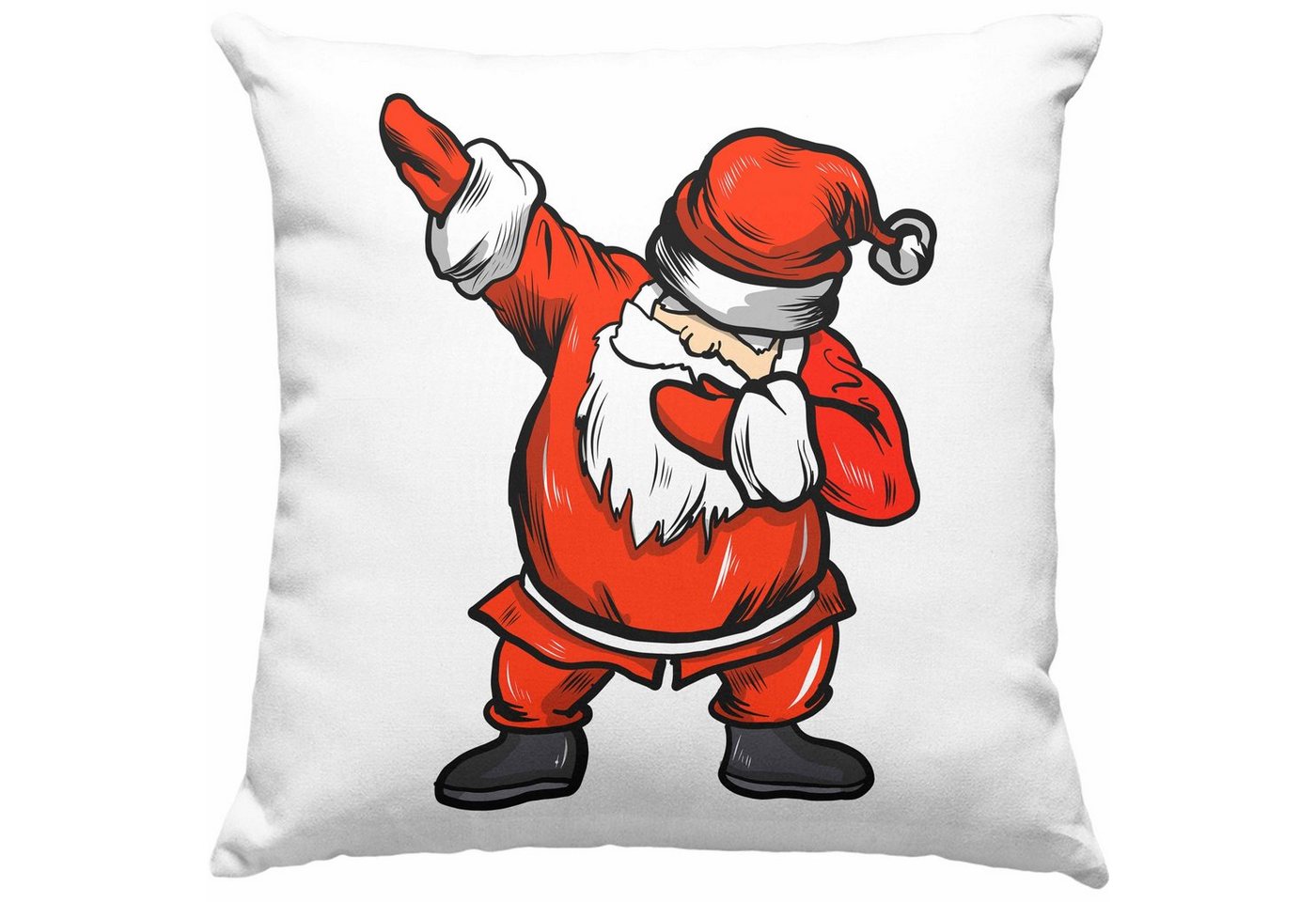 Trendation Dekokissen Trendation - Weihnachtsmann Dab Tanzen Kissen mit Füllung Geschenkidee Kinder Jungs Jungen 40x40 von Trendation