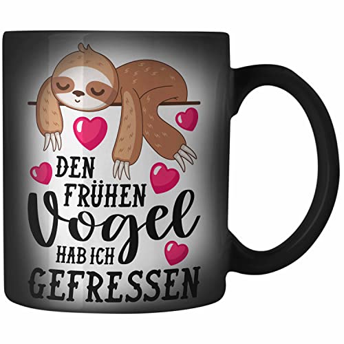 Trendation - Der Frühe Vogel Zaubertasse mit Spruch Geschenk Kollegin Kollege Frau Farbwechsel Tasse Büro Faultier Trendation - Der Frühe Vogel Zaubertasse mit Spruch Geschenk Kollegin Kollege Frau Farbwechsel Tasse Büro Faultier von Trendation
