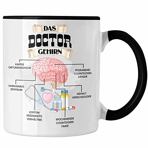 Trendation - Doctor Tasse Lustiges Geschenk für Krankenhaus Doctor Spruch Becher Geburtstag Weihnachten (Schwarz) von Trendation