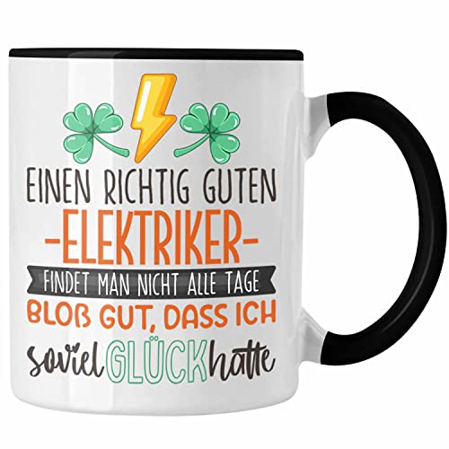 Trendation - Elektriker Tasse Geschenk Dankeschön Bester Elektriker Der Welt Dankeschön (Schwarz) von Trendation