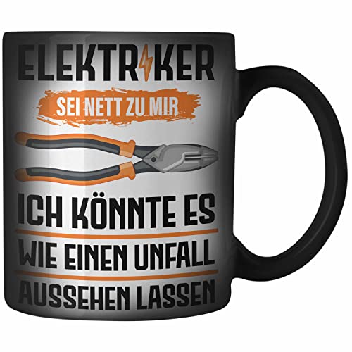 Trendation - Elektriker Zaubertasse Spruch Männer Geschenk Lustig Gadget Geschenke Kaffeebecher von Trendation