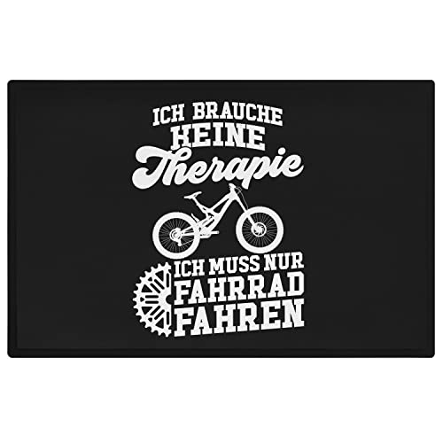 Trendation - Fahrradfahrer Fußmatte Spruch Geschenk Radfahrer Ich Brauche Keine Therapie 60x40 cm von Trendation