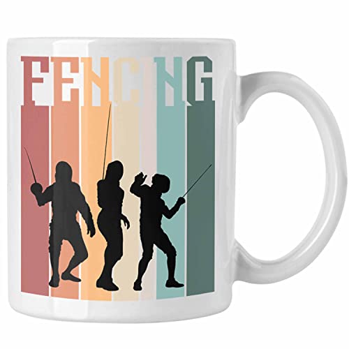 Trendation - Fechten Tasse Geschenk Fencing Fechter Geschenkidee Geburtstag Weihnachten (Weiß) von Trendation