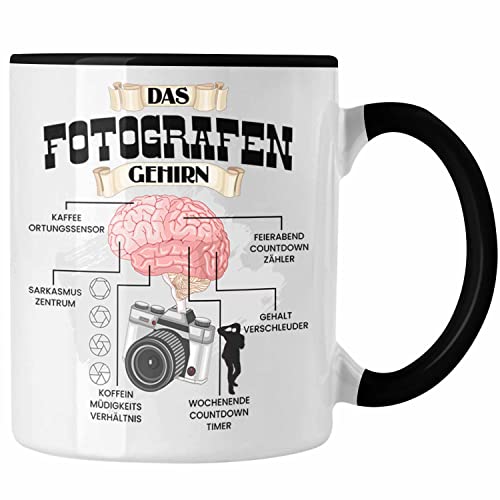 Trendation - Fotografen Tasse Lustiges Geschenk für Fotografin Spruch Becher Geburtstag Weihnachten (Schwarz) von Trendation