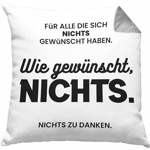 Trendation - Für Alle Die Sich Nichts Gewünscht Haben Kissen Lustiges Geschenk zu Weihnachten oder Geburtstag Geschwister Dekokissen mit Füllung 40x40 (Grau) von Trendation