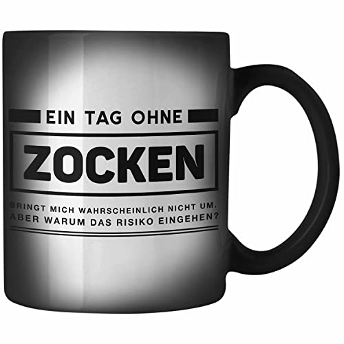 Trendation - Gamer Spruch Farbwechsel Tasse Controller Geschenk - Ein Tag Zocken - Zocker Farbwechsel Tassen Geschenk Jungs Jungen Gaming von Trendation