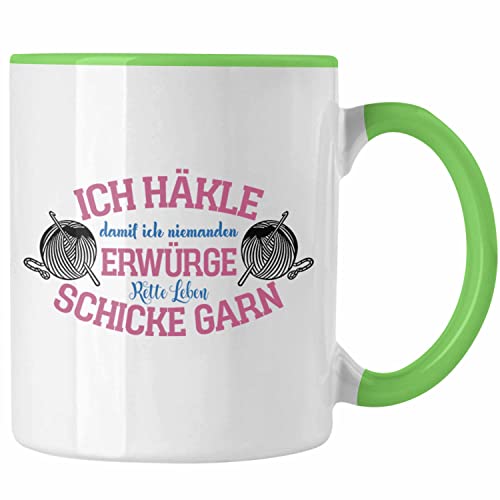 Trendation - Garn-Tasse Geschenkidee für Strick- und Häkelbegeisterte (Grün) von Trendation