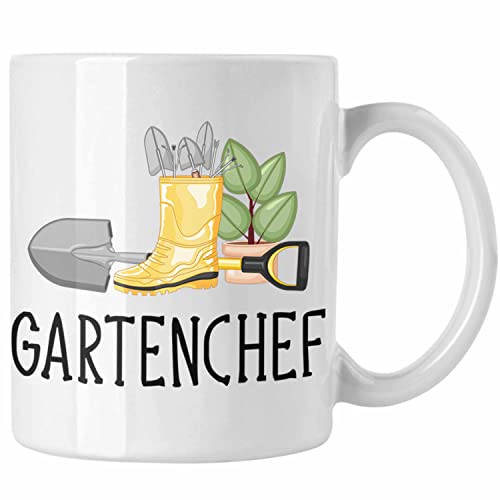 Trendation - Gartenchef Tasse Geschenk Gärtner Gartenarbeit Hobby Garten Kaffeetasse Hobbygärtner Lustig (Weiß) von Trendation