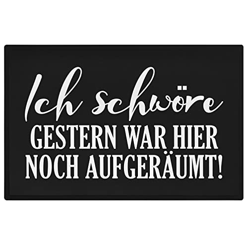 Trendation - Gestern War Hier Noch Aufgeräumt Lustige Fußmatte mit Spruch Geschenk Frauen von Trendation