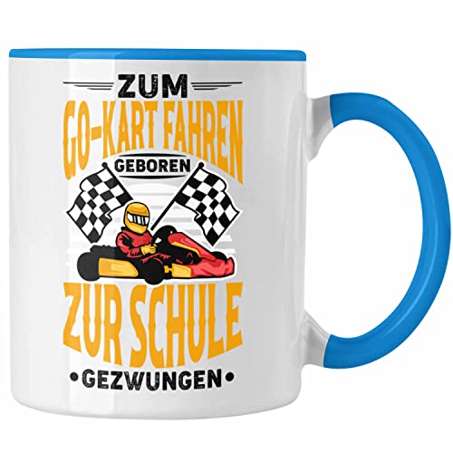 Trendation - Go Kart Fahrer Tasse Geschenk Eat Sleep Race Gokart Racing Rennfahrer Spruch (Blau) von Trendation