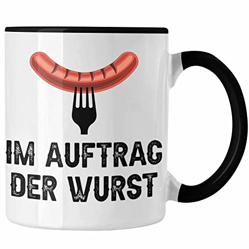 Trendation - Grillen Tasse Geschenk Männer Steak Liebhaber Grillen Geschenkidee Vater BBQ (Schwarz) von Trendation