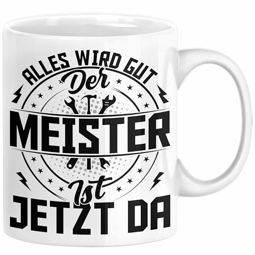 Trendation - Handwerker Meister Tasse Geschenk Studieren Kann Jeder Handwerker Werden Nur Die Besten Handwerk Meisterprüfung Bestanden (Weiß) von Trendation