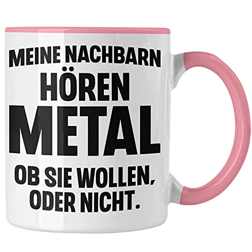 Trendation - Heavy Metal Geschenke Rockmusik Geschenk Tasse Lustig Deko (Pink) von Trendation