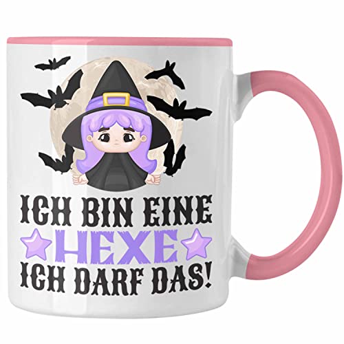 Trendation - Hexe Tasse Halloween Ich Bin Eine Hexe Ich Darf Das Geschenk Frauen Mama (Rosa) von Trendation